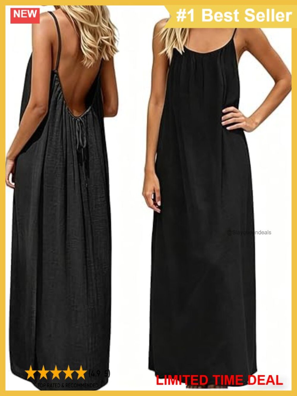 Backless Cami Dress Sleeveless Long Lounge House Dress